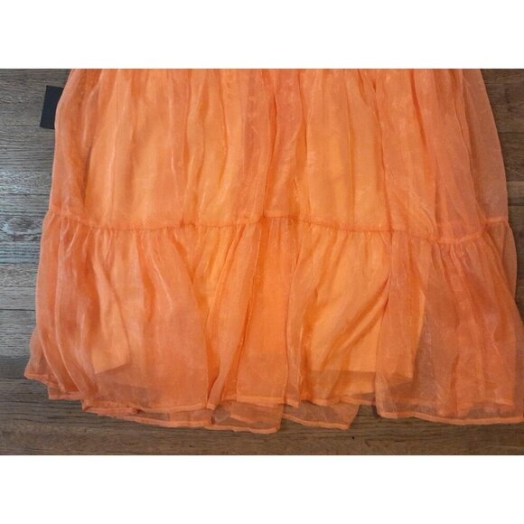 New Lulus Tiers to Style Orange Tiered Halter Maxi Dress Size L - Picture 7 of 11